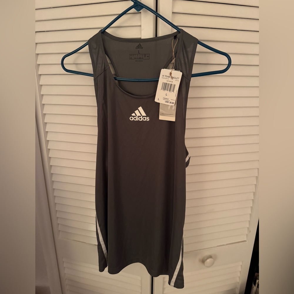 NWT Women’s Adidas Gray Singlet, Large